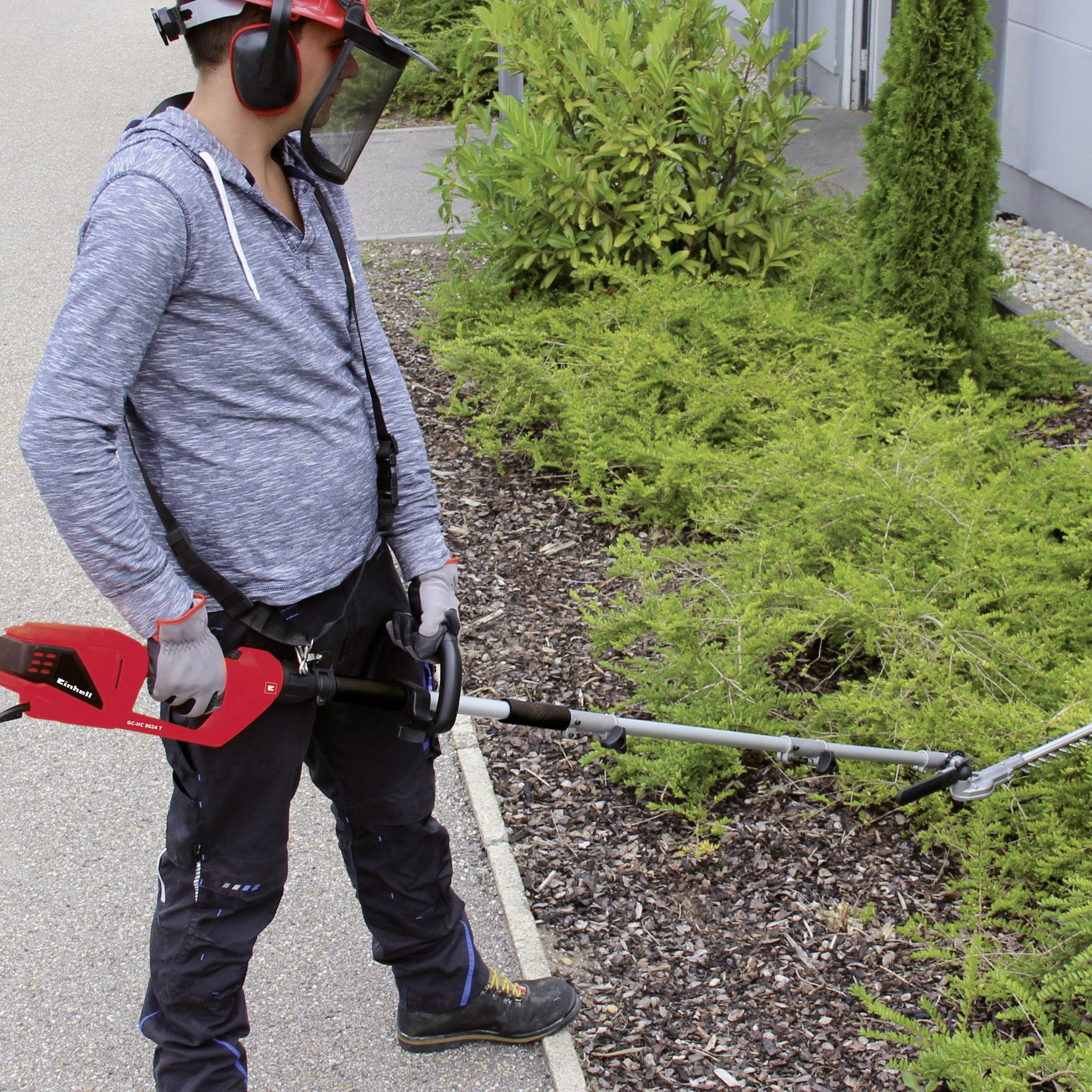 Einhell GC-HC 9024 T Elektro Teleskop-Heckenschere Tragegurt 900 W 480 mm