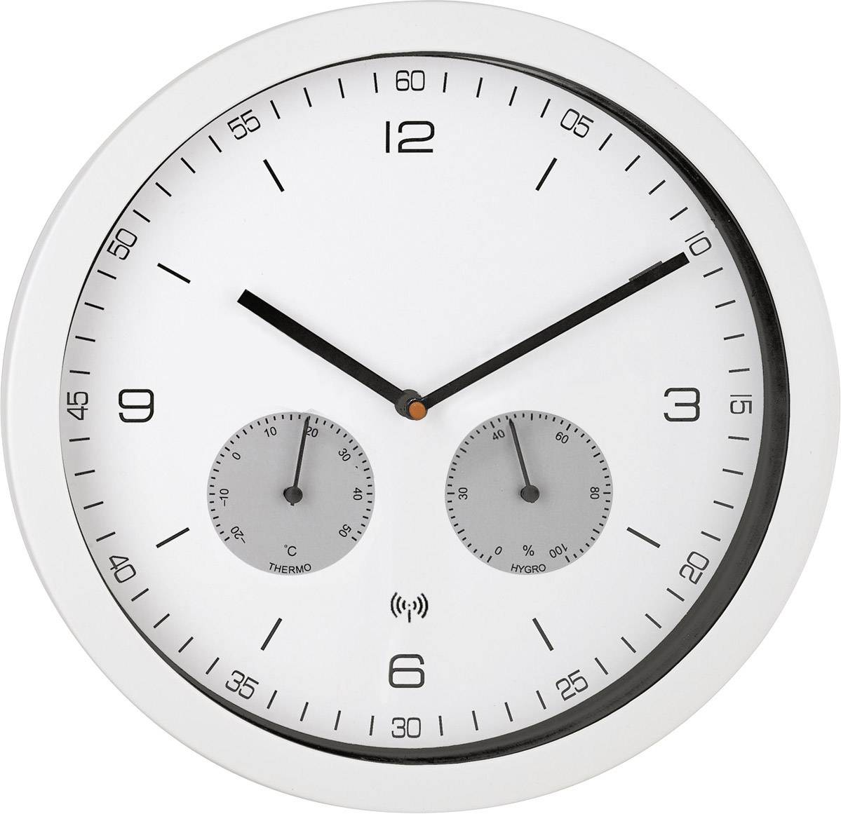 MEBUS Funk-Wanduhr - roségold-schwarz - Thermo-/Hygrometer - 25 cm | Online bei kaufen
