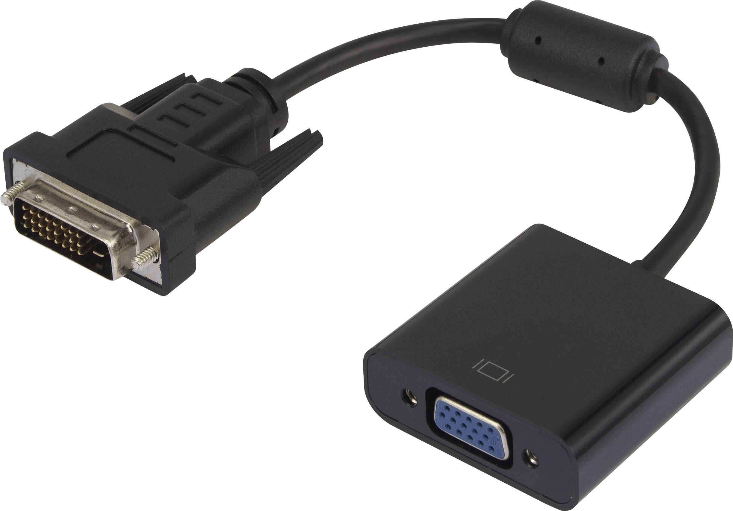 DVI-zu-VGA-Adapterkabel: Konvertiert digitale DVI-D-Signale zu analogen VGA-Signalen für Bildschirmverbindungen.