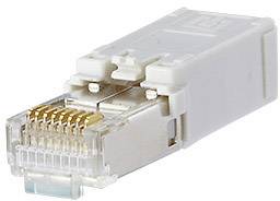 Metz Connect E-DAT Industry RJ45 1401500810-I Stecker, gerade Polzahl Sensoren 8P8C Hellgrau