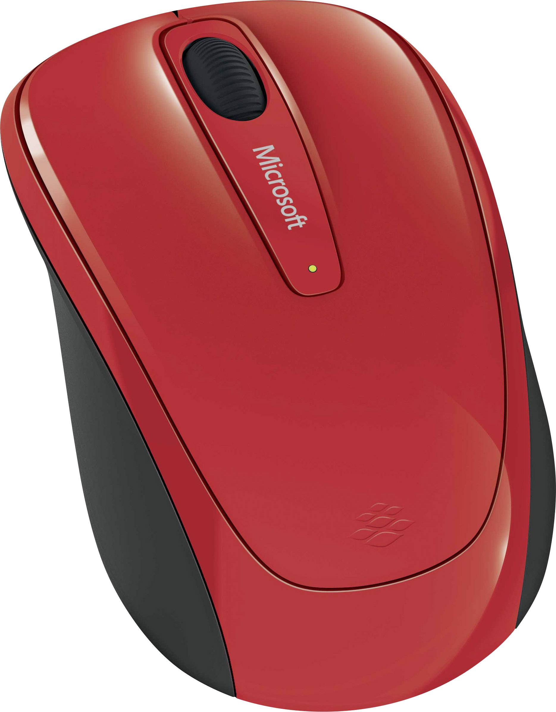 Microsoft Mobile Mouse 3500 Maus Funk BlueTrack Schwarz, Rot 3 Tasten 1000 dpi