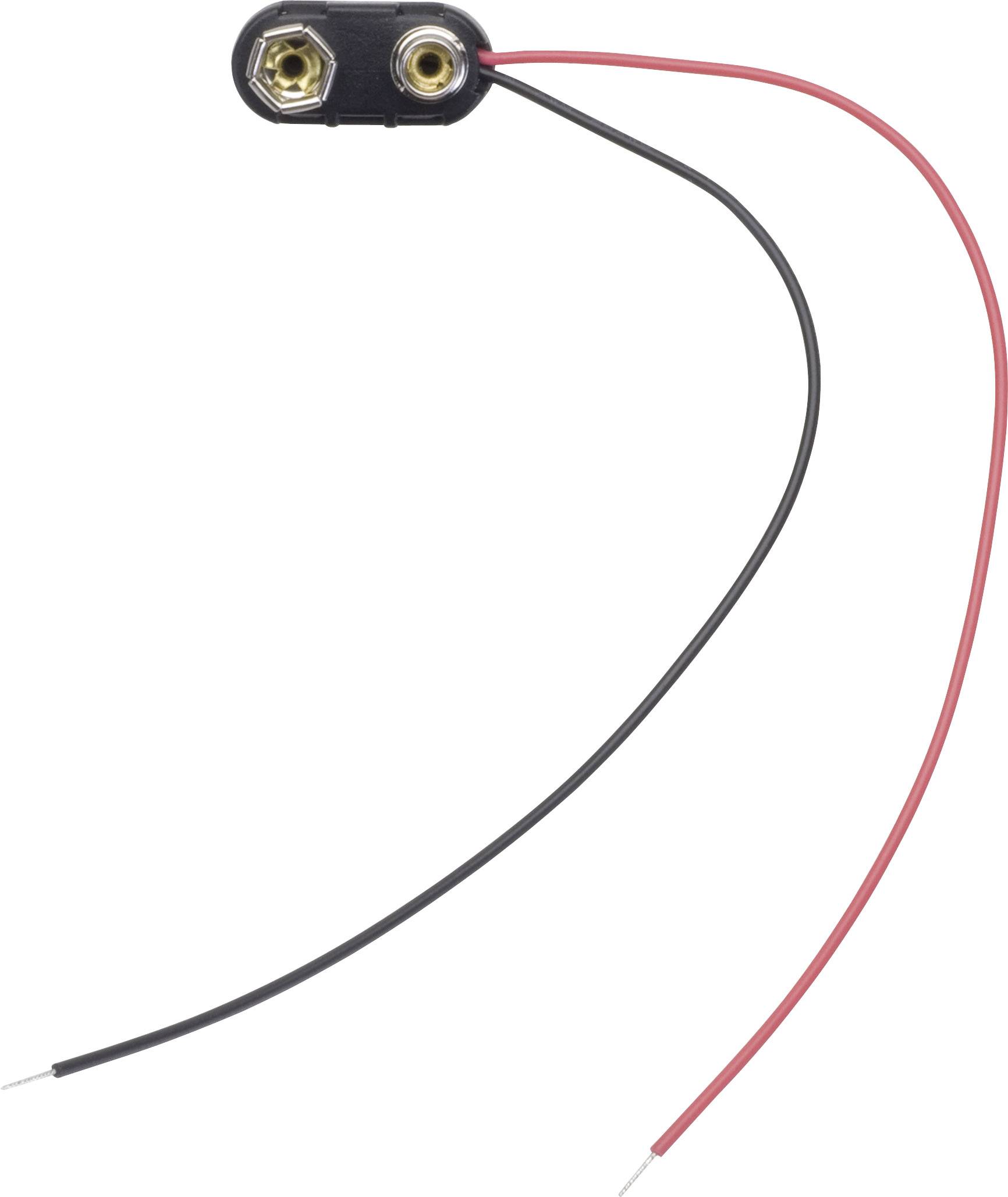 TRU COMPONENTS 18-0092 Batterieclip 1x 9 V Block Druckknopfanschluss (L x B x H) 24.5 x 11.8 x 7.3