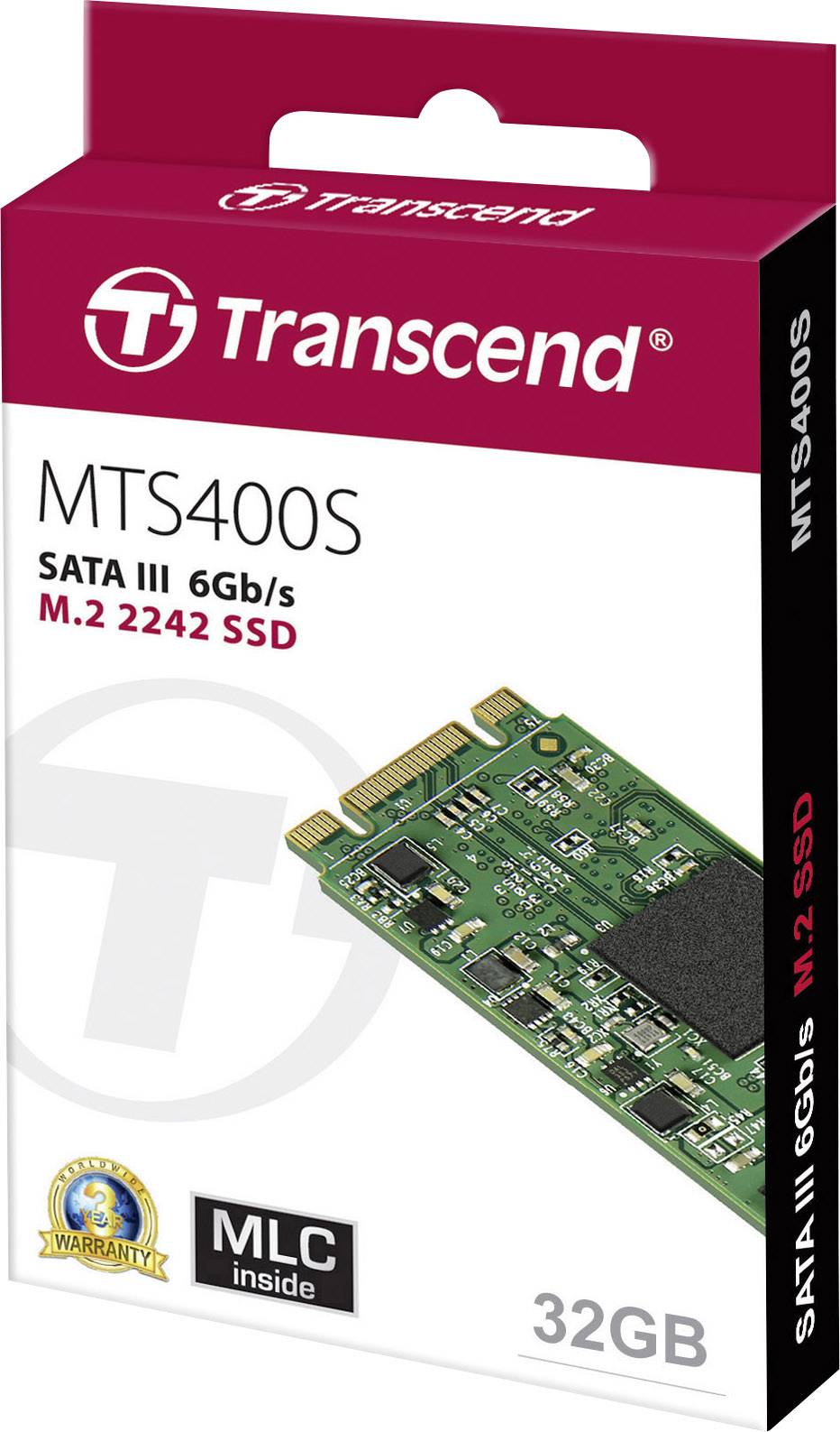 Transcend 400S 32 GB Interne M.2 SATA SSD 2242 M.2 SATA 6 Gb/s Retail TS32GMTS400S