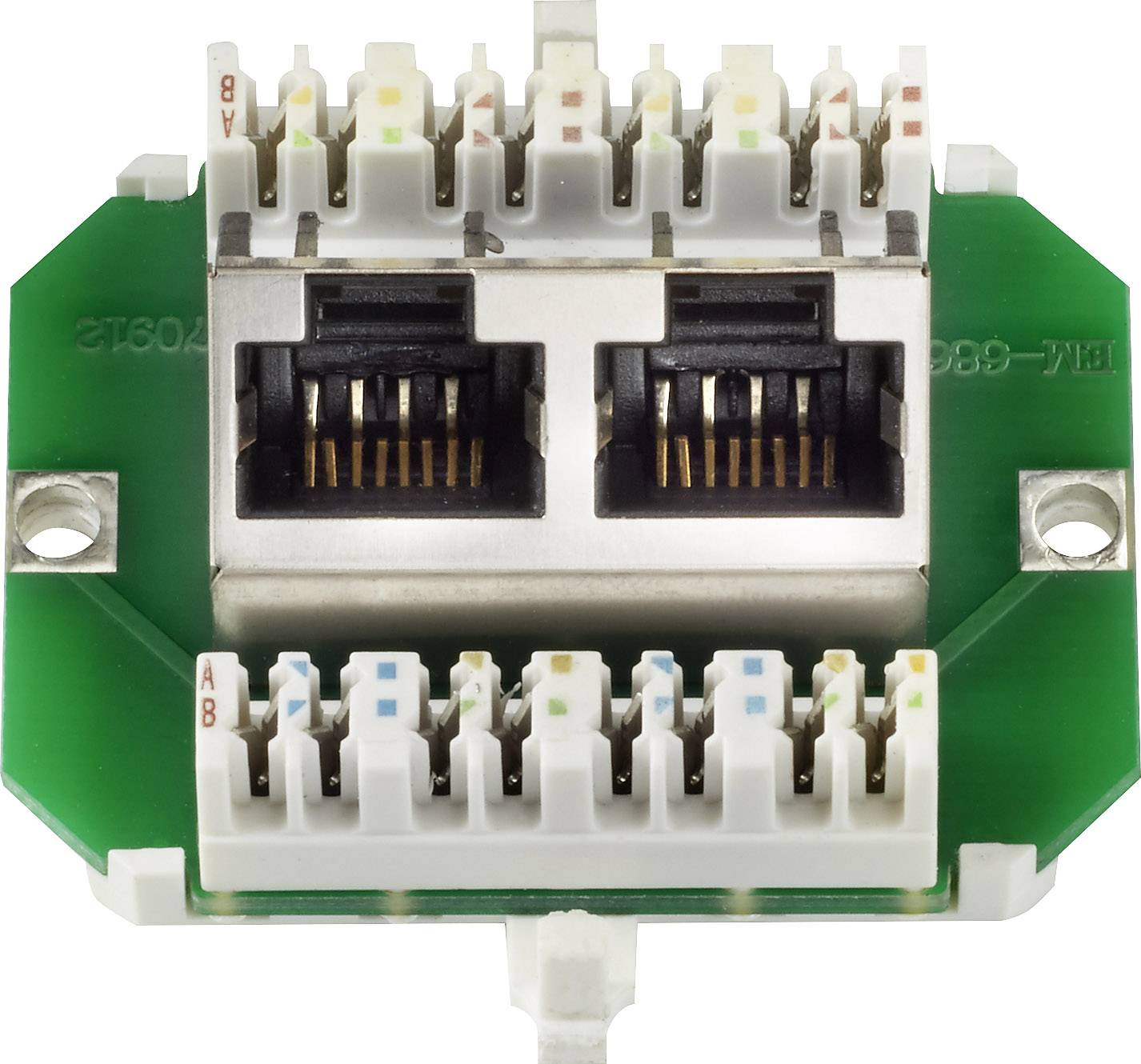 Renkforce Netzwerkdose Wand Einsatz mit Zentralplatte und Rahmen CAT 6a 2 Port NDU-5010 Reinweiß (9010)