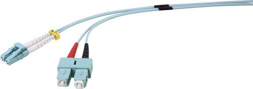 Renkforce RF-4755212 Glasfaser LWL Anschlusskabel 1.00 m Türkis [1x LC-Stecker - 1x SC-Stecker] 50/