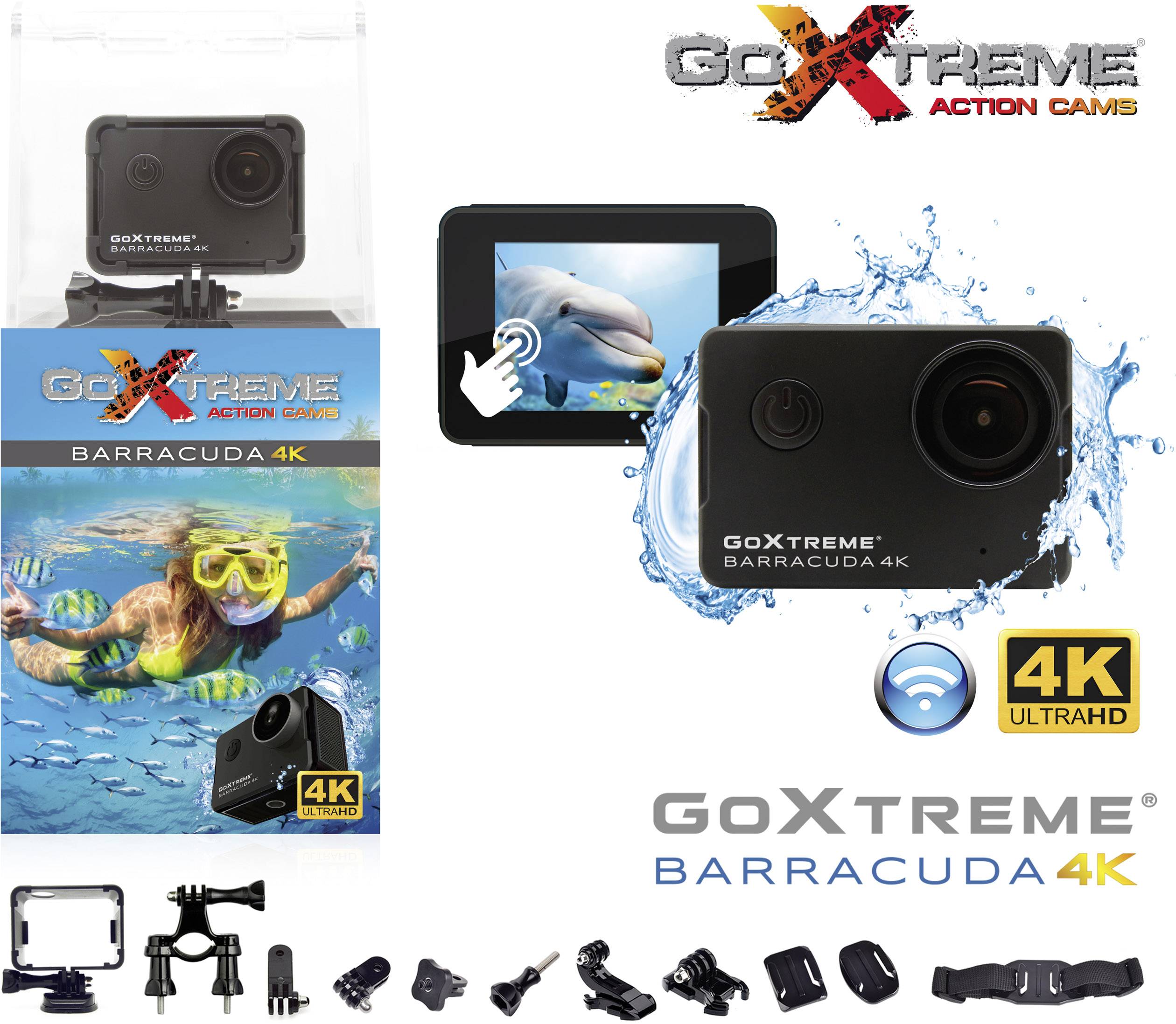 GoXtreme Barracuda 4K Action Cam 4K, Wasserfest, WLAN