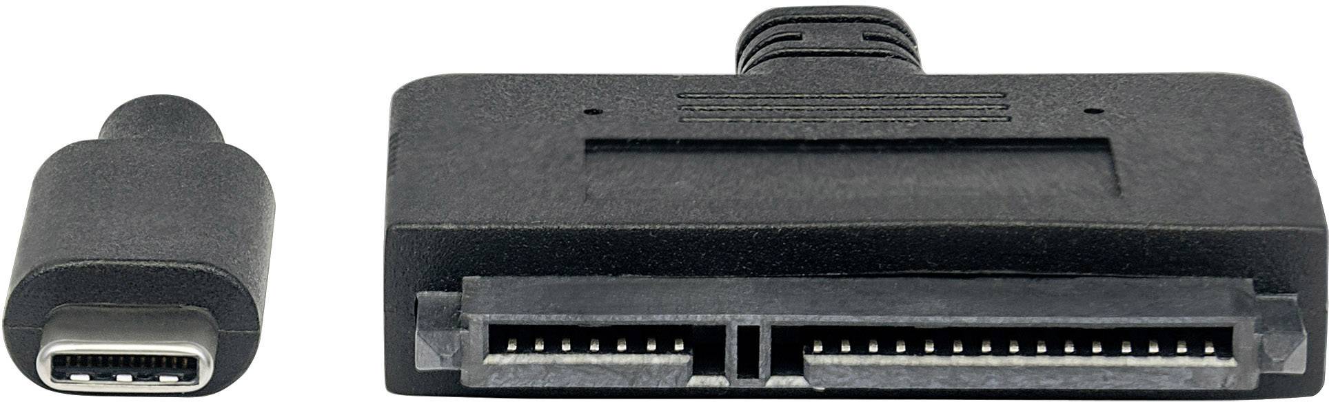 Manhattan Festplatten Anschlusskabel [1x USB 3.2 Gen 2 Stecker C (USB 3.1) - 1x SATA-Kombi-Buchse 7+15pol.] 26.00cm Schwarz
