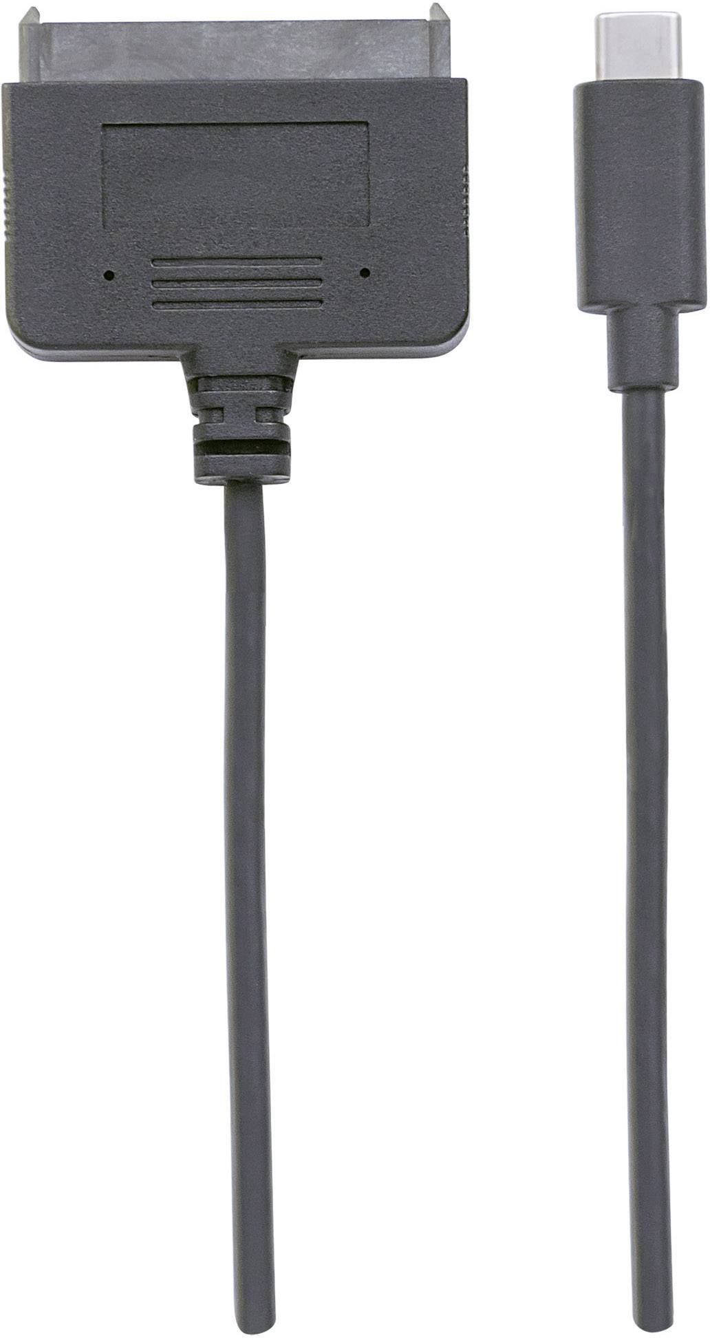 Manhattan Festplatten Anschlusskabel [1x USB 3.2 Gen 2 Stecker C (USB 3.1) - 1x SATA-Kombi-Buchse 7+15pol.] 26.00cm Schwarz