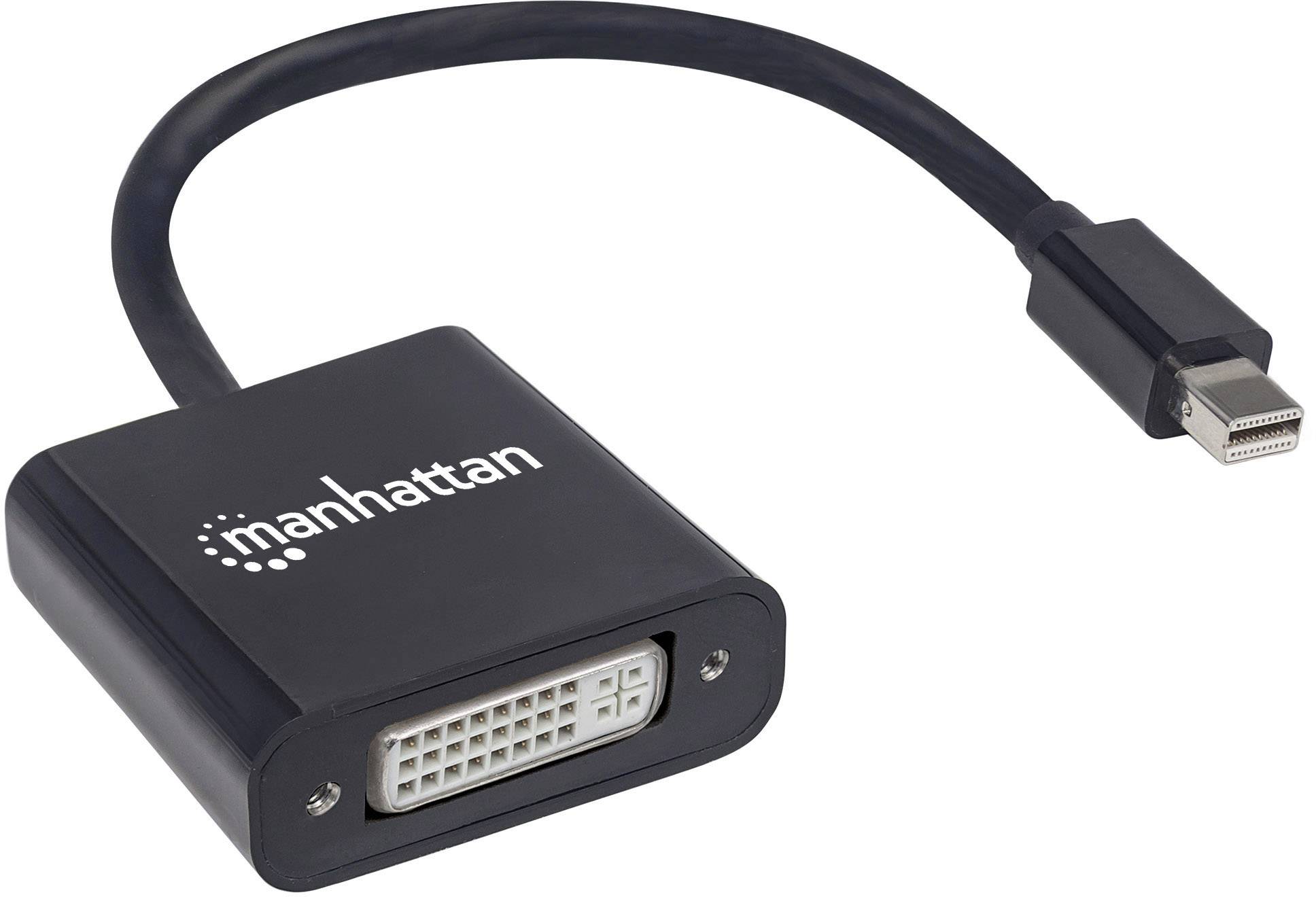 Manhattan 152549 Mini-DisplayPort Adapter [1x DVI-Buchse 24+5pol. - 1x Mini-DisplayPort Stecker] Schwarz Geschirmt