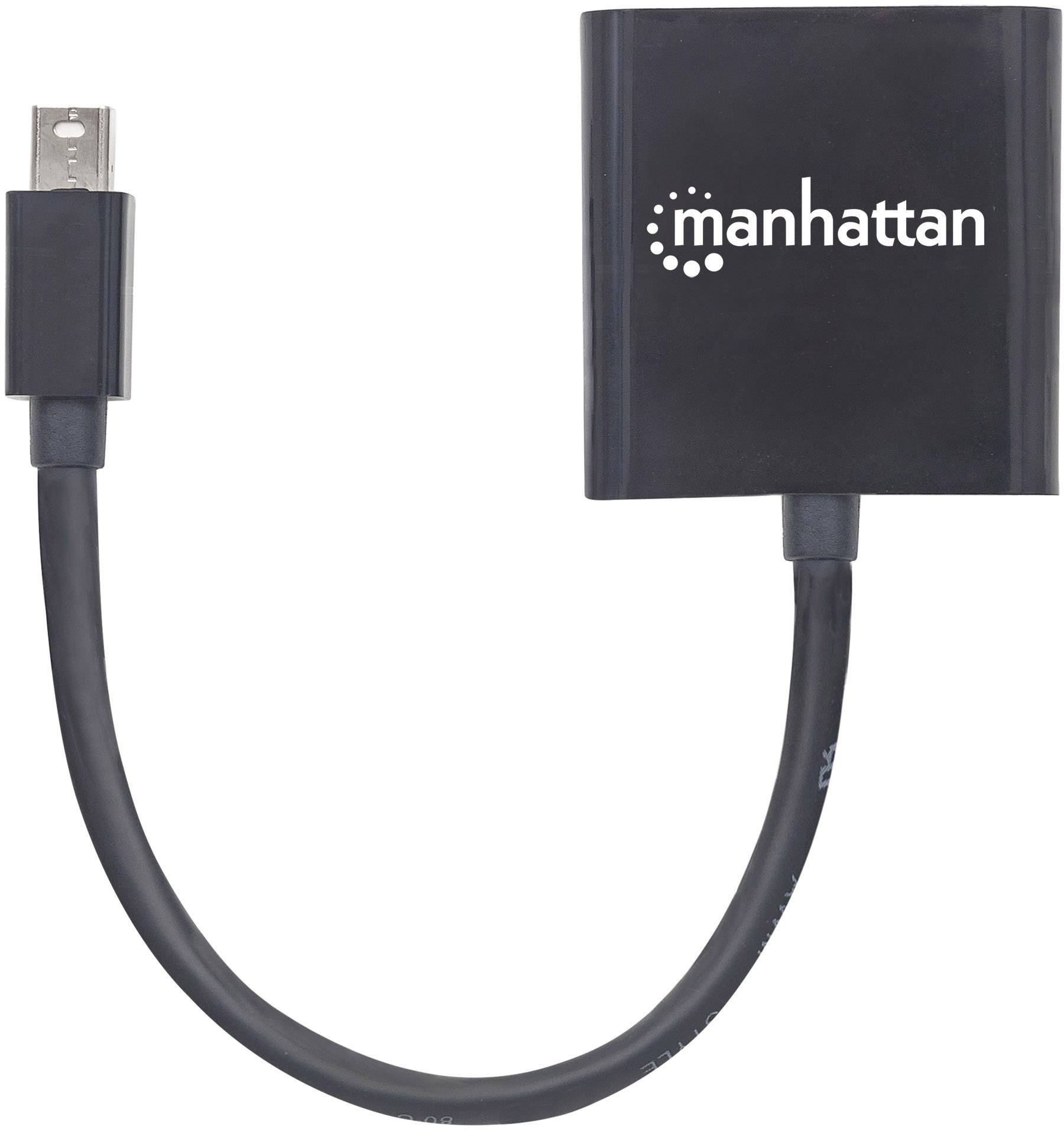 Manhattan 152549 Mini-DisplayPort Adapter [1x DVI-Buchse 24+5pol. - 1x Mini-DisplayPort Stecker] Schwarz Geschirmt