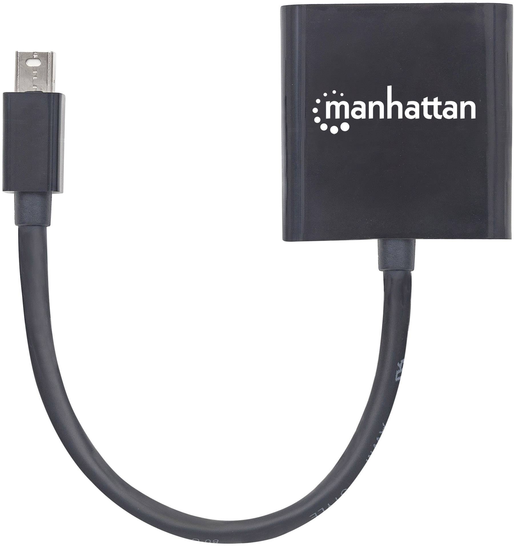 Manhattan 322485 Mini-DisplayPort Adapter [1x Mini-DisplayPort Stecker - 1x DVI-Buchse 24+5pol.] Schwarz Geschirmt, UL-zertifiziert 15.00 cm
