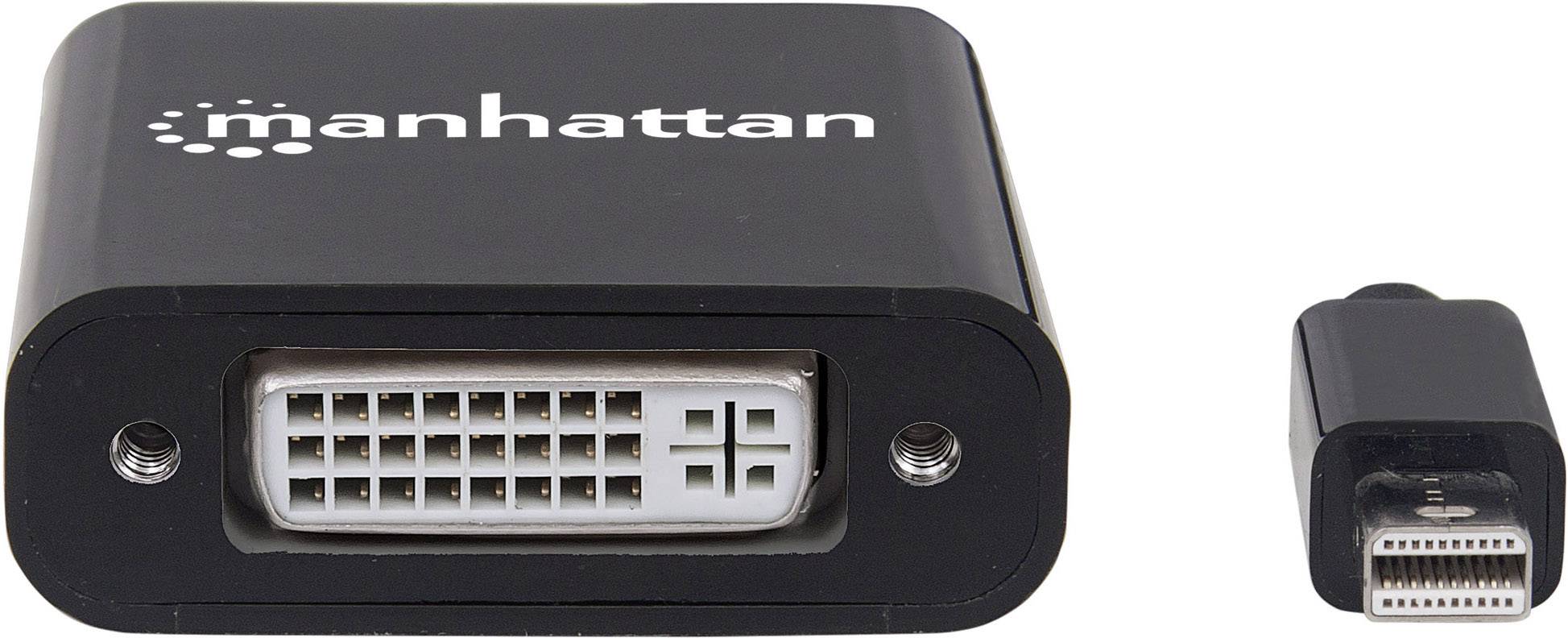 Manhattan 322485 Mini-DisplayPort Adapter [1x Mini-DisplayPort Stecker - 1x DVI-Buchse 24+5pol.] Schwarz Geschirmt, UL-zertifiziert 15.00 cm