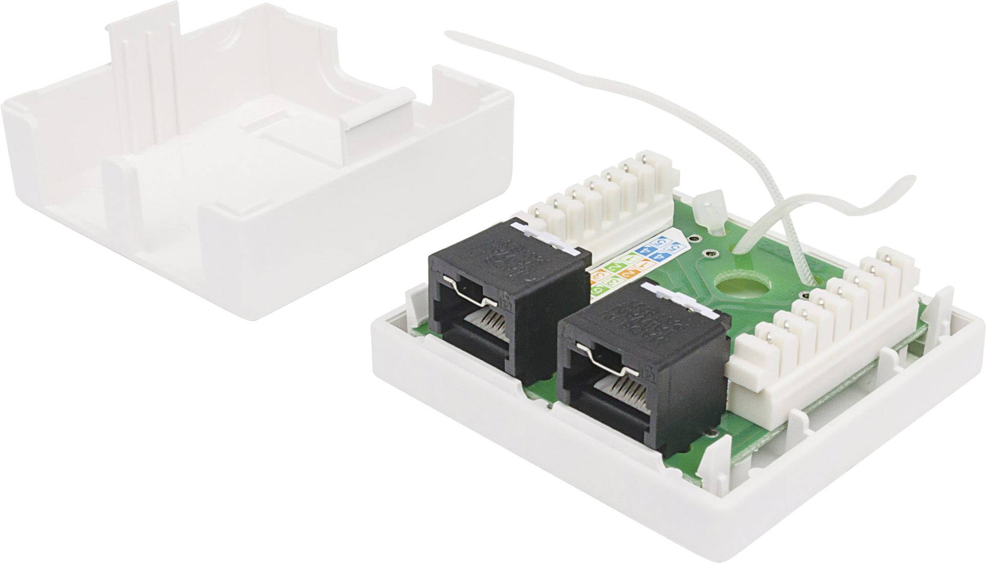Intellinet Netzwerkdose Aufputz CAT 3, CAT 4, CAT 5, CAT 5e, CAT 6 2 Port Weiß