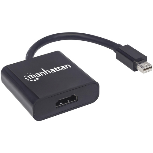 Manhattan 152570 Mini-DisplayPort Adapter [1x Mini-DisplayPort Stecker - 1x HDMI-Buchse] Schwarz Geschirmt, UL-zertifiziert