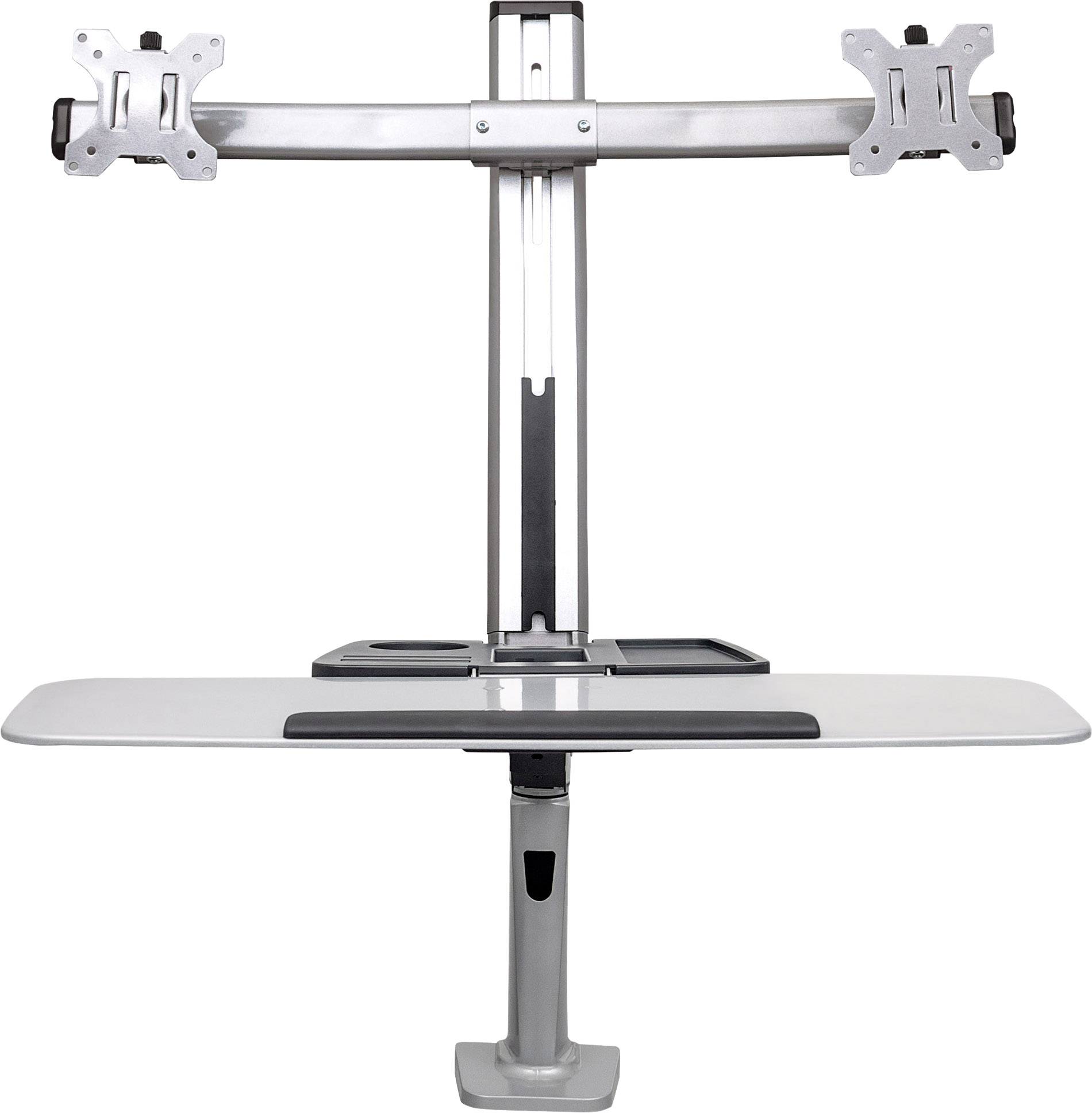 Manhattan 461443 2fach Monitor-Tischhalterung 33,0cm (13") - 68,6cm (27") Höhenverstellbar, Tastaturablage, Neigbar, Schwenkbar