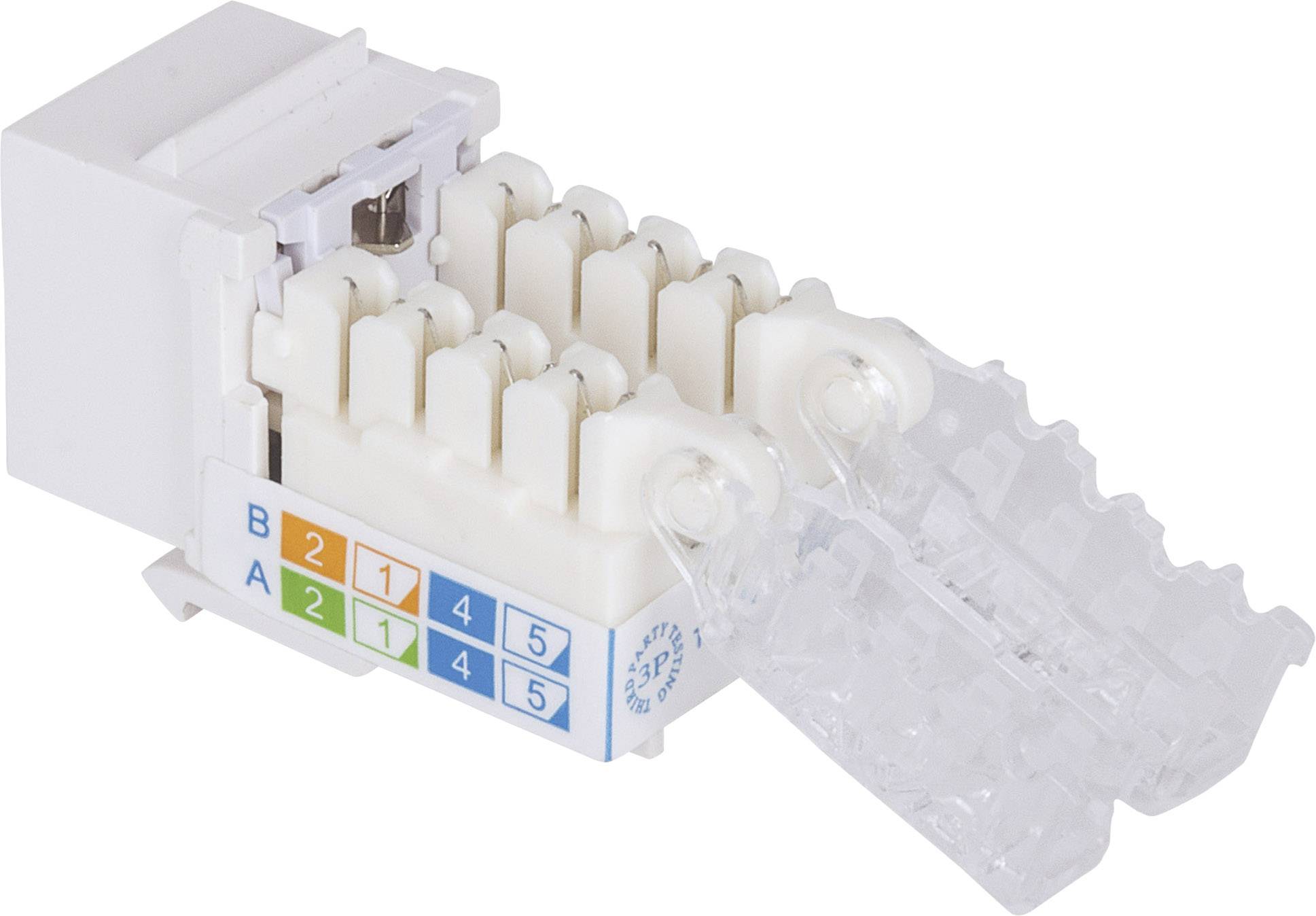 Intellinet abschließbare Cat6 Modularbuchse UTP Keystone werkzeuglos weiß RJ45-Einbaumodul Keystone