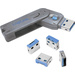 LogiLink USB Port Schloss USB PORT LOCK, 1 KEY + 4 LOCKS 4er Set Silber, Blau  inkl. 1 Schlüssel AU0043