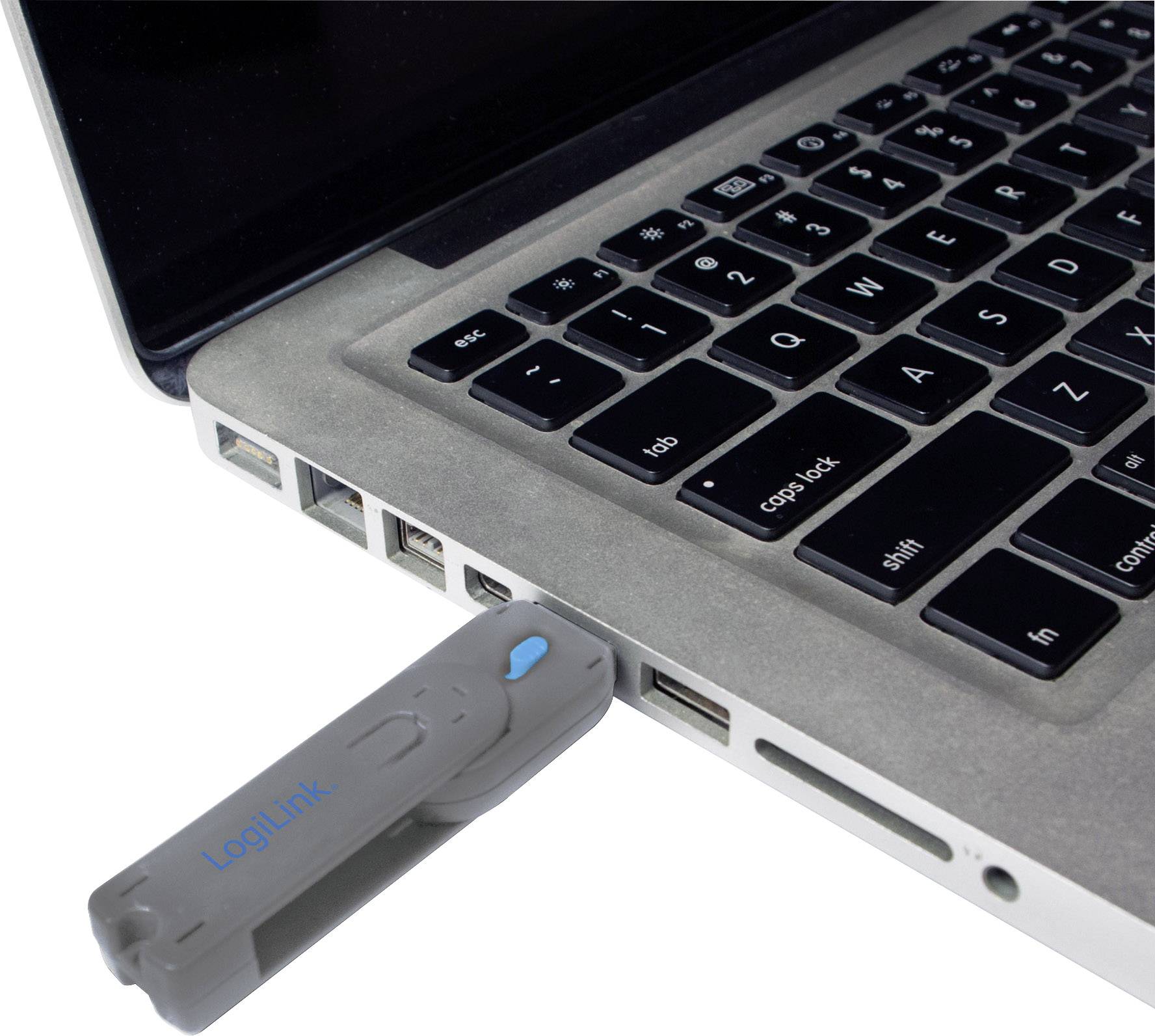 LogiLink USB-A Port Schloss USB PORT LOCK, 1 KEY Silber, Blau inkl. 1 Schlüssel AU0044