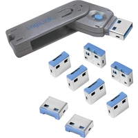 LogiLink USB-A Port Schloss USB PORT LOCK, 1 KEY + 8 LOCKS 8er Set Silber, Blau inkl. 1 Schlüssel AU0045 LogiLink USB-A Port Schloss USB PORT LOCK, 1 KEY + 8 LOCKS 8er Set Silber, Blau inkl. 1 Schlüssel AU0045