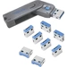 LogiLink USB-A Port Schloss USB PORT LOCK, 1 KEY + 8 LOCKS 8er Set Silber, Blau inkl. 1 Schlüssel AU0045 LogiLink USB-A Port Schloss USB PORT LOCK, 1 KEY + 8 LOCKS 8er Set Silber, Blau inkl. 1 Schlüssel AU0045