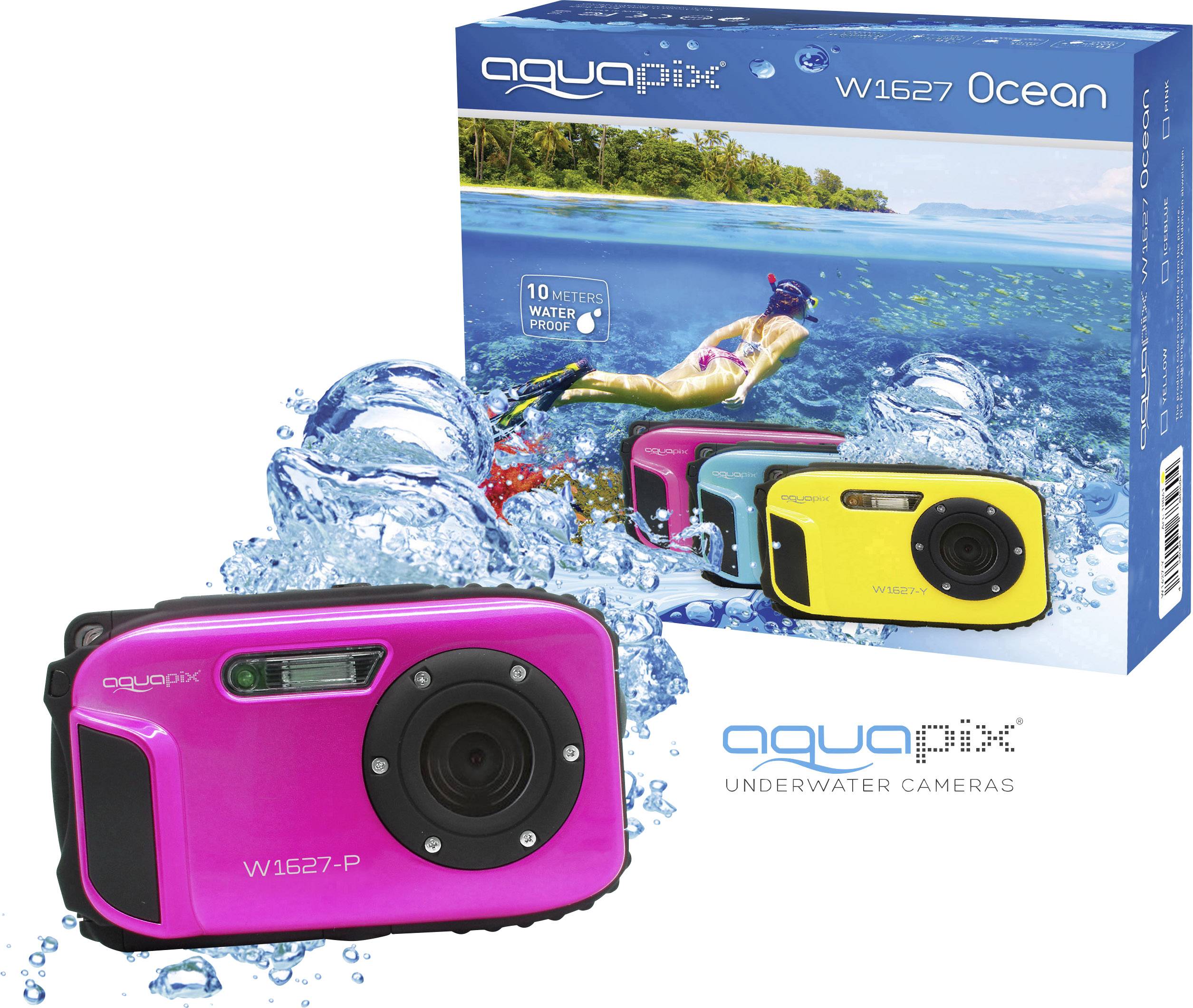 Easypix W1627 Pink Digitalkamera 16 Megapixel Pink Unterwasserkamera, Stoßfest, Staubgeschützt
