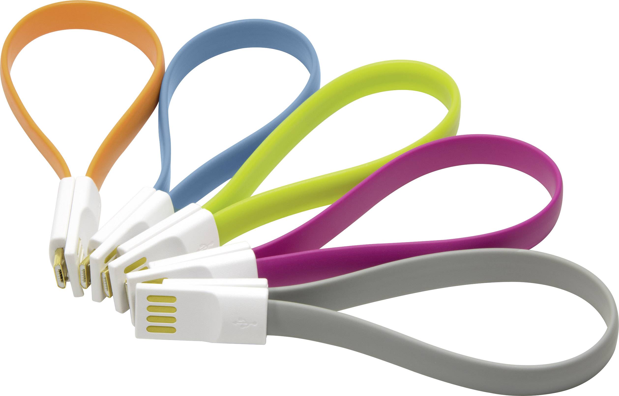 LogiLink USB-Kabel USB 2.0 USB-A Stecker, USB-Micro-B Stecker 0.22 m Orange Magnet an den Kabelenden CU0088