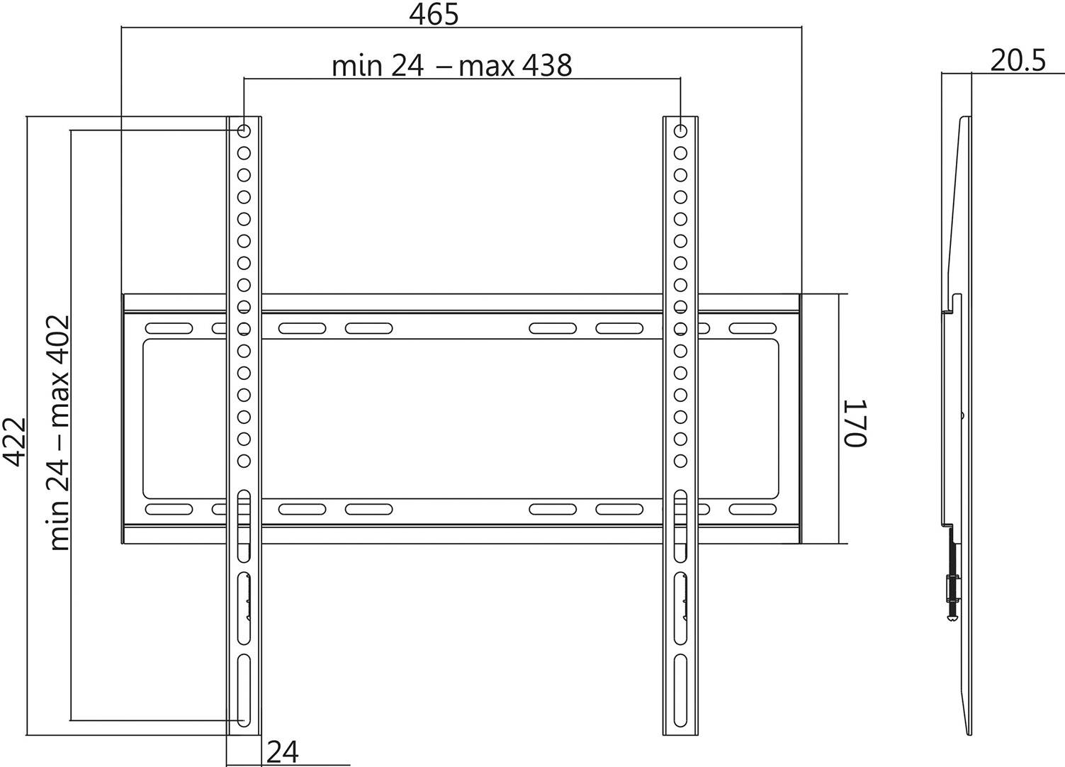 LogiLink BP0036 TV-Wandhalterung 81,3 cm (32") - 139,7 cm (55") Starr