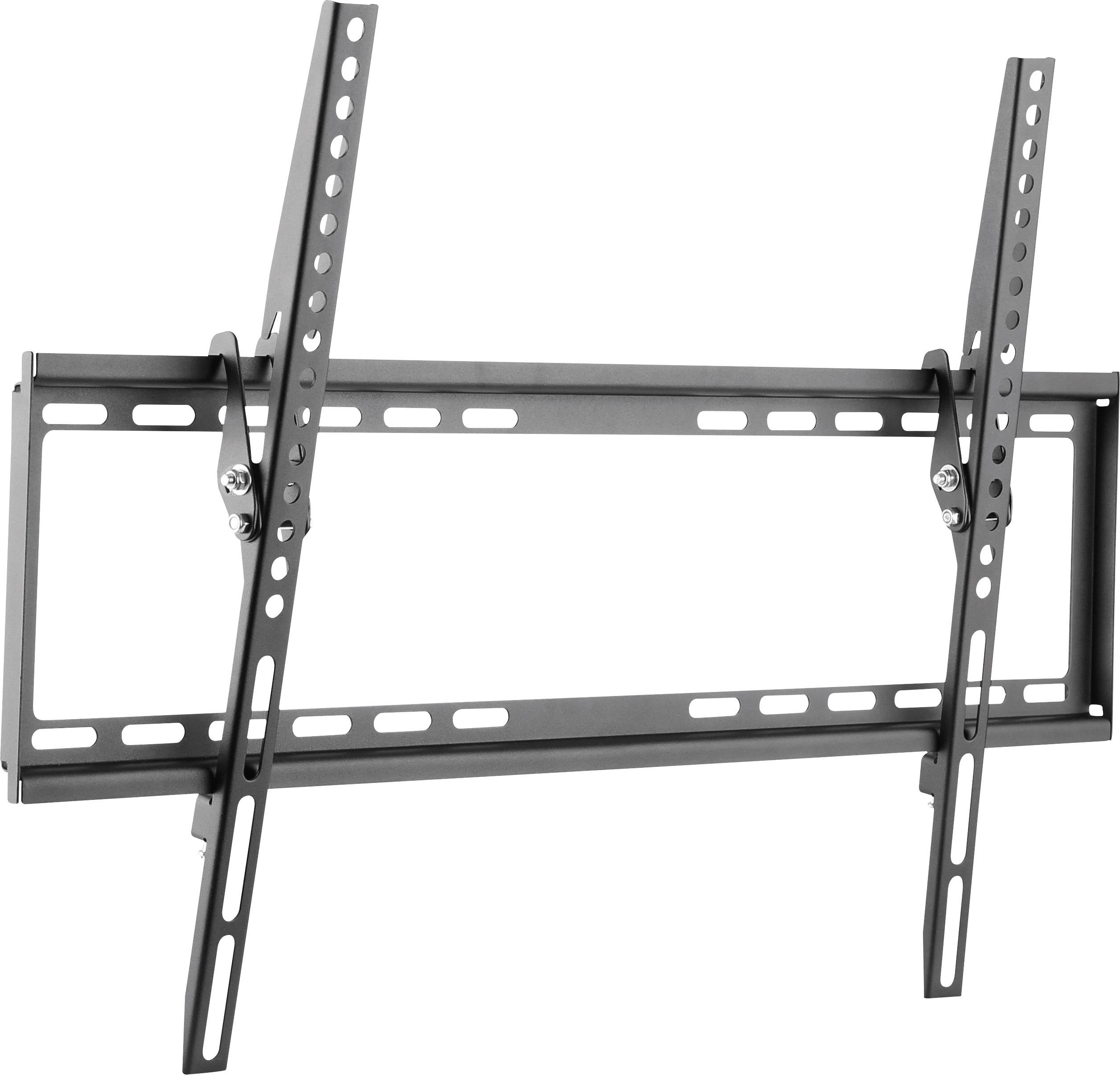 Wandhalterung für Fernseher mit schwenkbaren Armen, geeignet zur Neigungseinstellung.