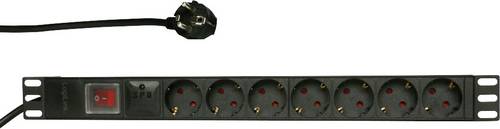 LogiLink PDU7C01 19 Zoll Netzwerkschrank-Steckdosenleiste 1 HE Schutzkontaktsteckdose Aluminium Pro