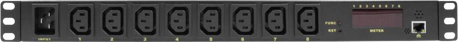 LogiLink PDU8P01 19 Zoll Netzwerkschrank-Steckdosenleiste 1 HE Kaltgeräte-Steckdose C13 10A Festeinbau Schwarz