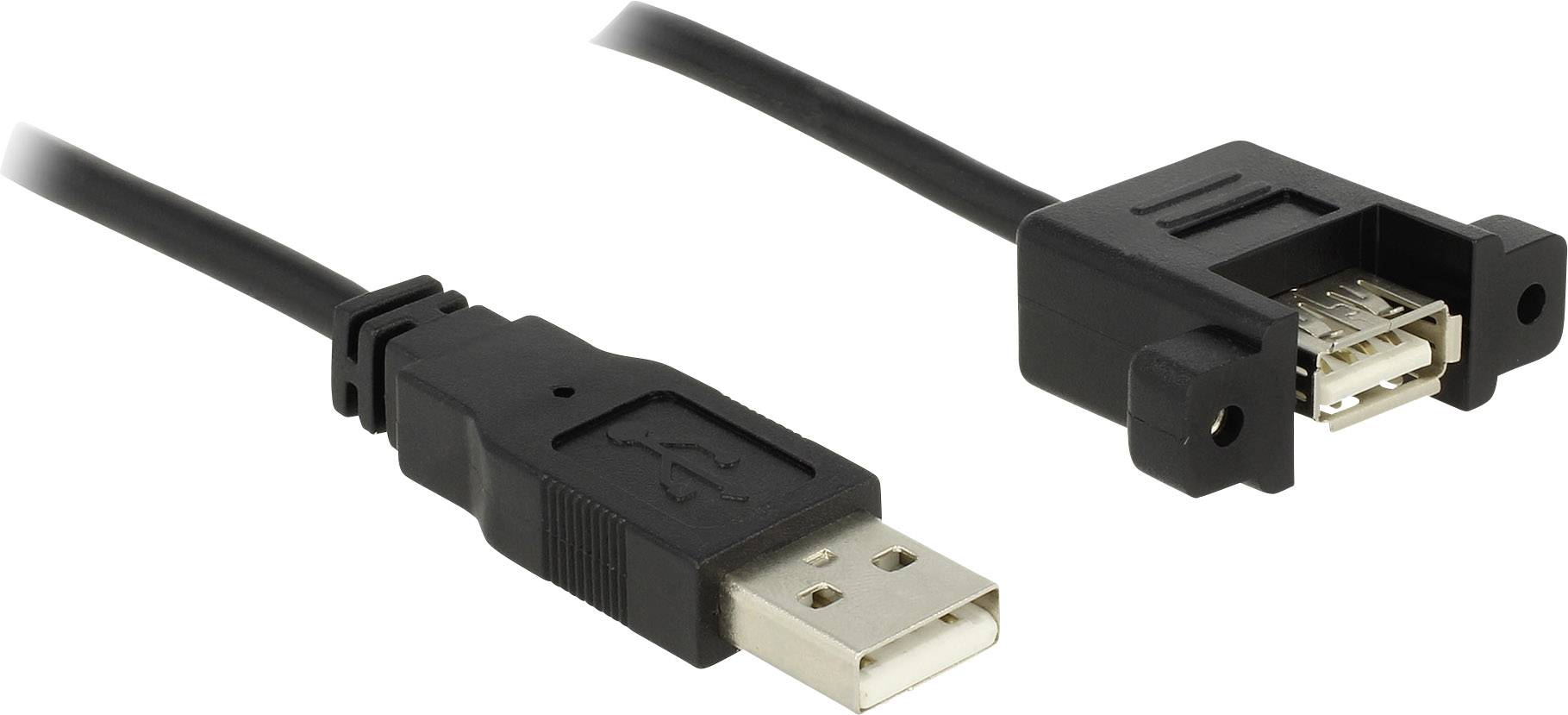 Delock USB-Kabel 0.50 m Schwarz vergoldete Steckkontakte 85461