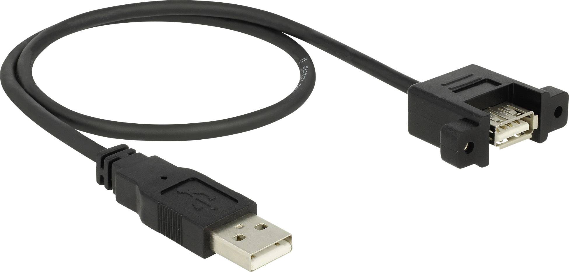 Delock USB-Kabel 0.50 m Schwarz vergoldete Steckkontakte 85461