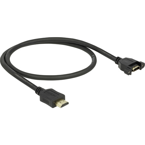 Delock HDMI Verlängerungskabel HDMI-A Stecker, HDMI-A Buchse 0.50 m Schwarz 85463 High Speed-HDMI m