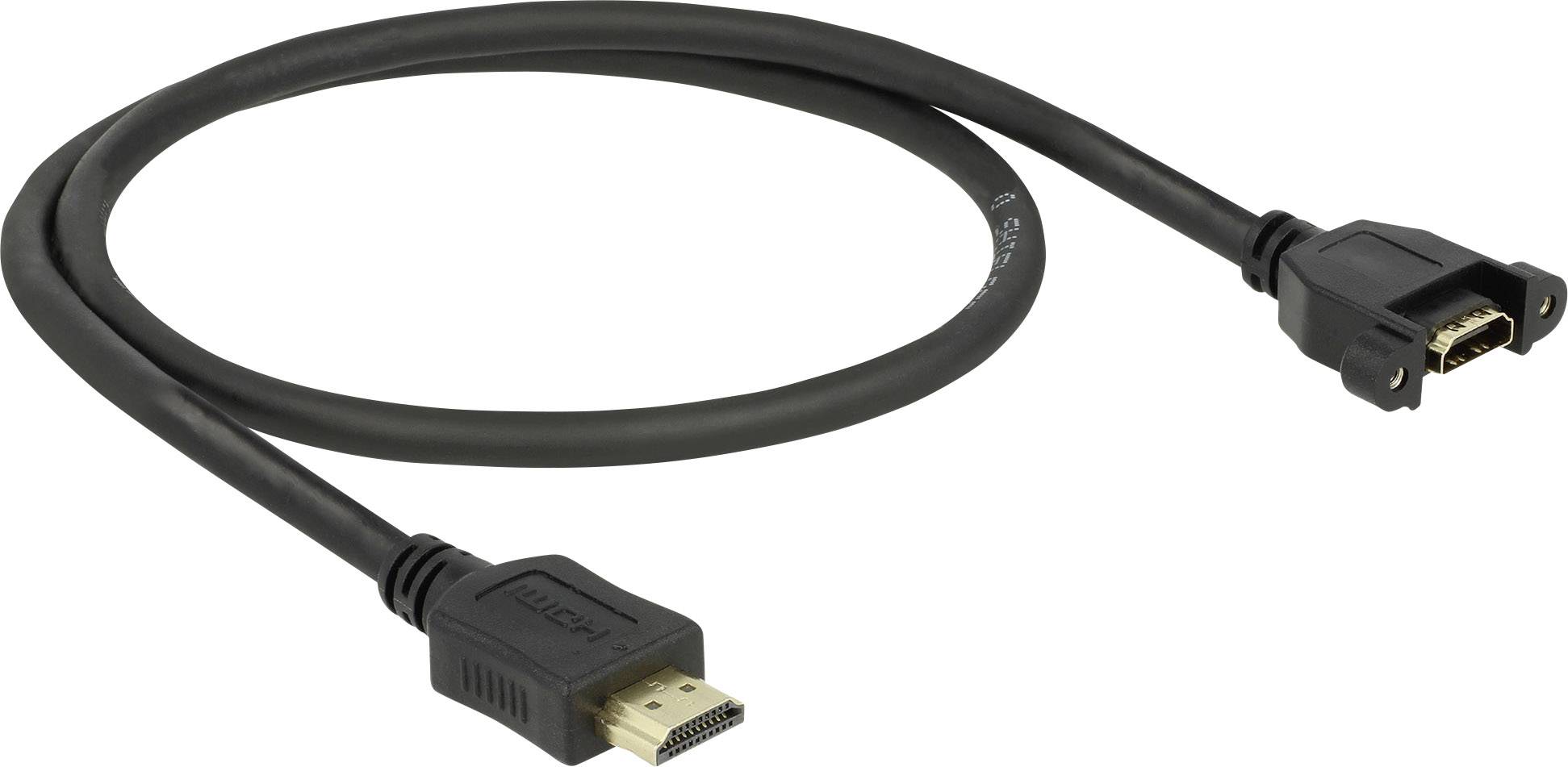 Delock HDMI Verlängerungskabel HDMI-A Stecker, HDMI-A Buchse 0.50 m Schwarz 85463 vergoldete Steckkontakte