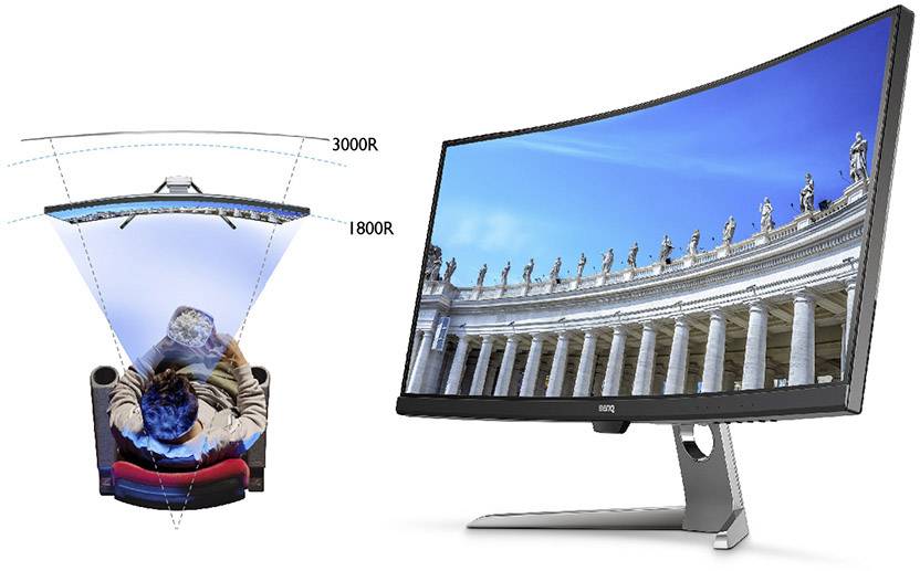 BenQ EX3501R LED-Monitor 88.9cm (35 Zoll) EEK G (A - G) 3440 x 1440 Pixel QHD 1440 p 4 ms HDMI®, DisplayPort, USB 3.2 Gen 2
