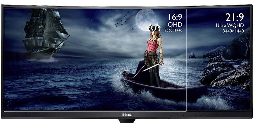 BenQ EX3501R LED-Monitor 88.9cm (35 Zoll) EEK G (A - G) 3440 x 1440 Pixel QHD 1440 p 4 ms HDMI®, DisplayPort, USB 3.2 Gen 2