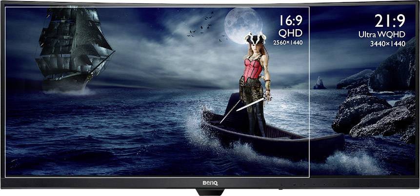 BenQ EX3501R LED-Monitor 88.9cm (35 Zoll) EEK G (A - G) 3440 x 1440 Pixel QHD 1440 p 4 ms HDMI®, DisplayPort, USB 3.2 Gen 2