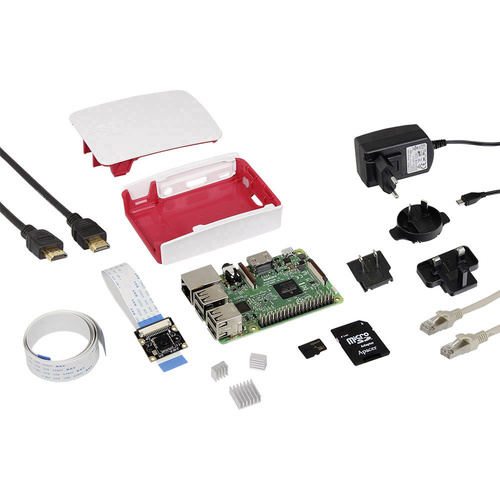 Joy-it RB-Cam-Set Raspberry Pi® 3 B 1GB 4 x 1.2GHz inkl. Kamera-Modul, inkl. Netzteil, inkl. Noobs OS, inkl. HDMI™-Kabel, inkl