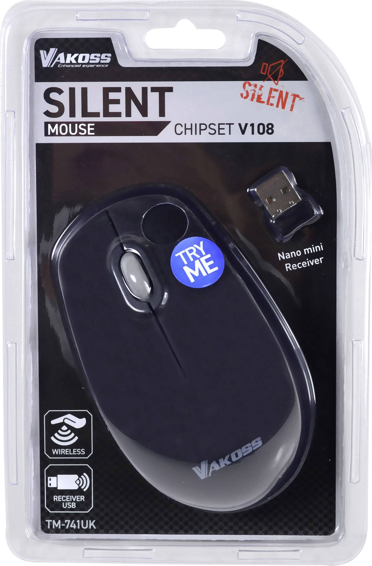 Vakoss TM-741UK Funk Maus Optisch Schwarz