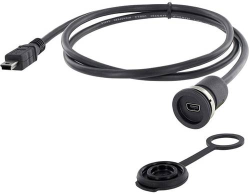Mini USB 2.0 Typ B Chassisbuchse, Einbau M16 Inhalt: 1St.
