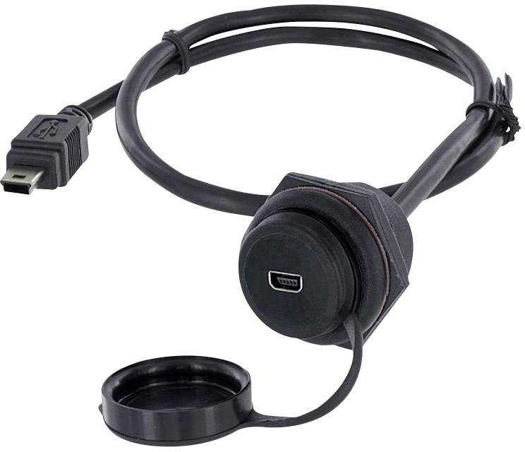 Encitech USB 2.0 Stecker Mini-B Chassisbuchse, Einbau 1310-1026-02 M30 ...