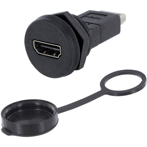 Encitech 1310-1033-01 HDMI-Adapter Adapter, Einbau Polzahl (num): 19 Schwarz 1St.