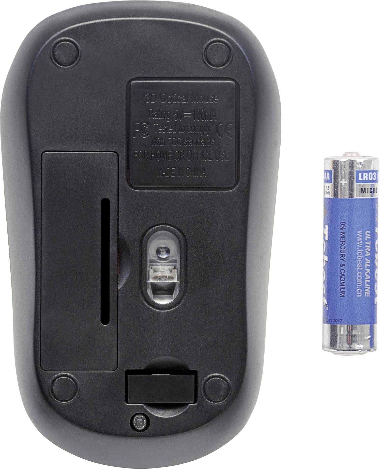 Manhattan Success Maus Funk Optisch Schwarz, Orange 3 Tasten 1000 dpi