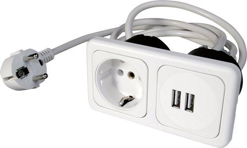 9016-108-81 1fach Einbau-Steckdose mit USB IP20 Weiß