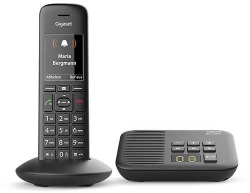 Gigaset C570A DECT/GAP Schnurloses Telefon analog Anrufbeantworter, Freisprechen Schwarz