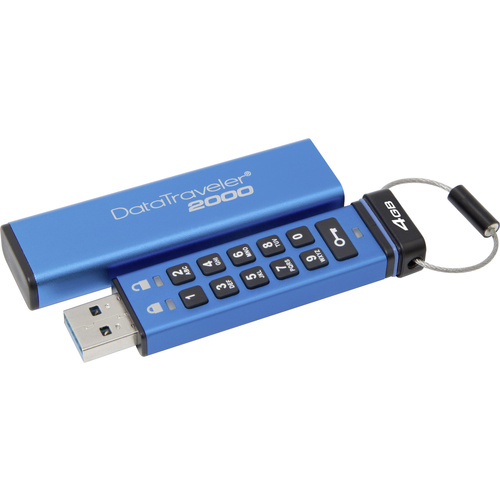 Kingston DataTraveler® 2000 USB-Stick 4 GB Blau DT2000/4GB USB 3.2 Gen 2 (USB 3.1)