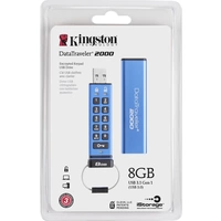 Kingston DataTraveler® 2000 USB-Stick 8GB Blau DT2000/8GB USB 3.2 Gen 2 (USB 3.1) Kingston DataTraveler® 2000 USB-Stick 8GB Blau DT2000/8GB USB 3.2 Gen 2 (USB 3.1)