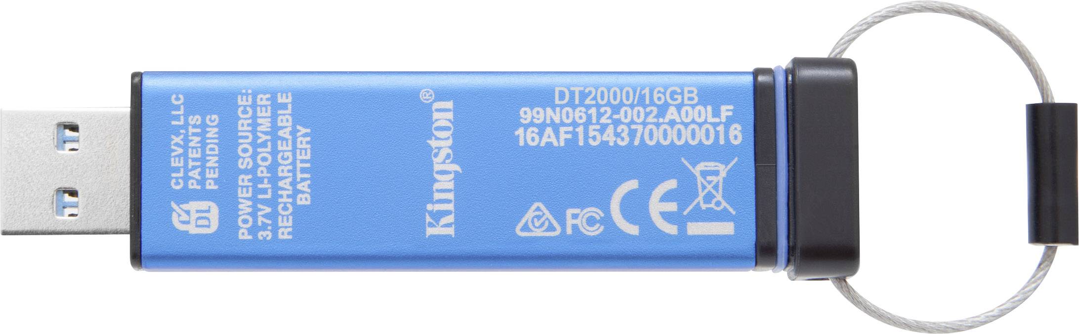 Kingston DataTraveler® 2000 USB-Stick 16 GB Blau DT2000/16GB USB-A (USB 3.2 Gen 2)