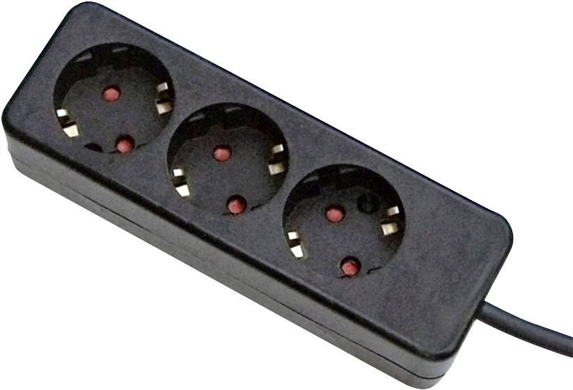 Gebro 106141 Steckdosenleiste 3fach Schwarz Schutzkontakt 1St.