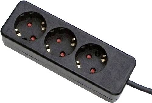Gebro 106143 Steckdosenleiste 3fach Schwarz Schutzkontakt 1 St.